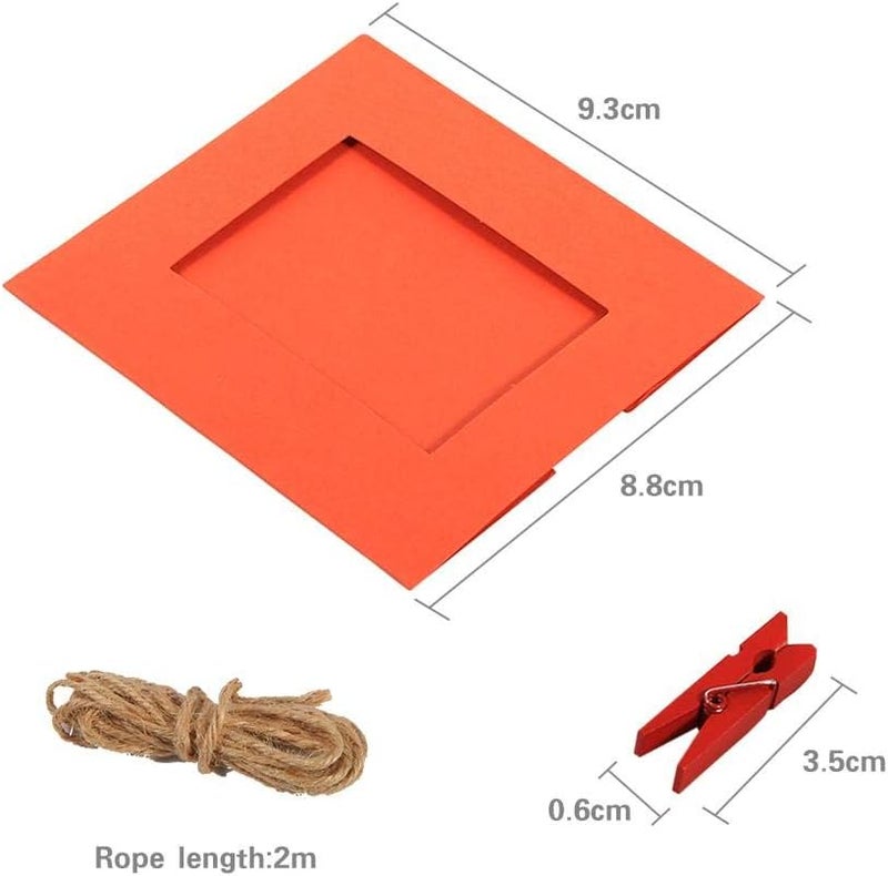 woobles Hanging Photo Frame,Photo Display Picture Frame Collage by Multi Photo Display with 10 Clips Photo Frame Picture Display Modern Home Decor + Color Clips - Image 5